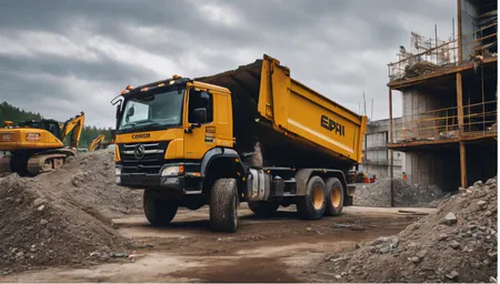 Camión amarillo: alquiler de contenedores para residuos