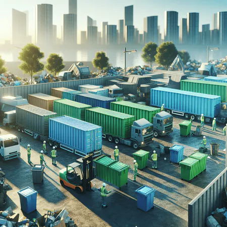 Contenedor de escombros instalado en la vía pública con señalización y permisos visibles