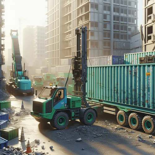 Proceso de transporte de contenedores con coordinación logística entre puerto, carretera y ferrocarril